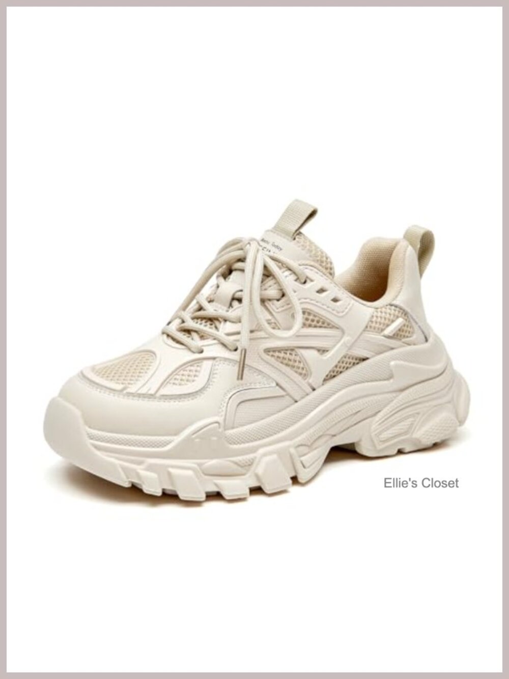 Chunky Platform Fashion Sneakers Lace-Up Mesh & Synthetic Women's Casual Shoes